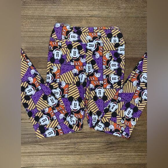 LuLaRoe Tween Leggings • Disney’s Mickey • Purple Retro Designs • Adult 00-0 - Picture 5 of 12